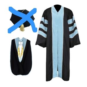 Newrara Unisex Deluxe Doctor Gown And Hood 51"